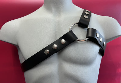 Black Leather Asymmetric Harness