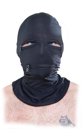 Black Zipper Face Hood O/S