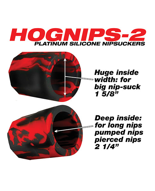 Oxballs Hognips 2 Nipple Suckers - Red-black