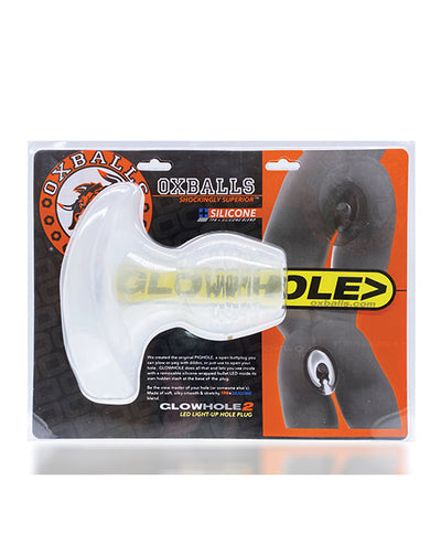 Oxballs Glowhole 1 Hollow Buttplug W-led Insert Small - Clear