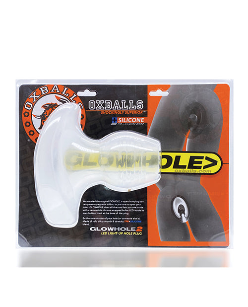 Oxballs Glowhole 1 Hollow Buttplug W-led Insert Small - Clear