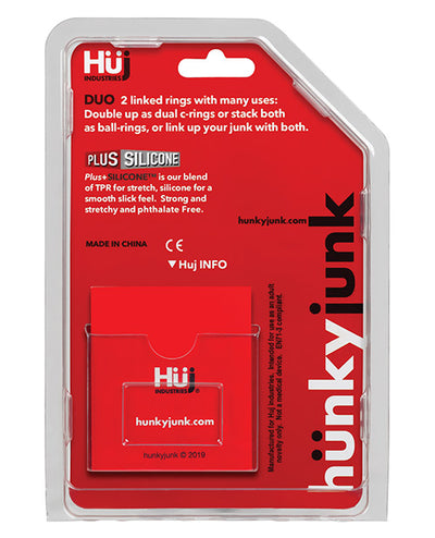 Hunky Junk Duo Linked Cock & Ball Rings - Cobalt
