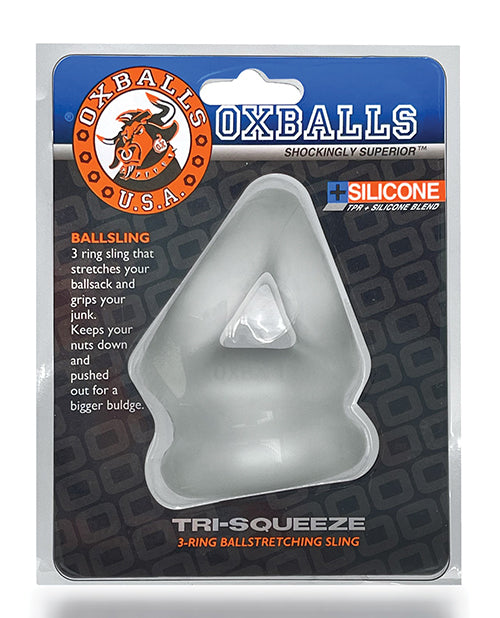 Oxballs Tri Squeeze Cocksling & Ballstretcher - Clear Ice